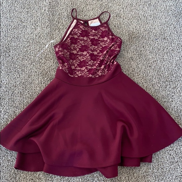 Honey and Rosie Other - Juniors Honey and Rosie Burgandy Dress